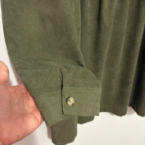 Wishlist Long Sleeve Green Corduroy Type Dress with Pockets - Size Large - Picture 6 of 8